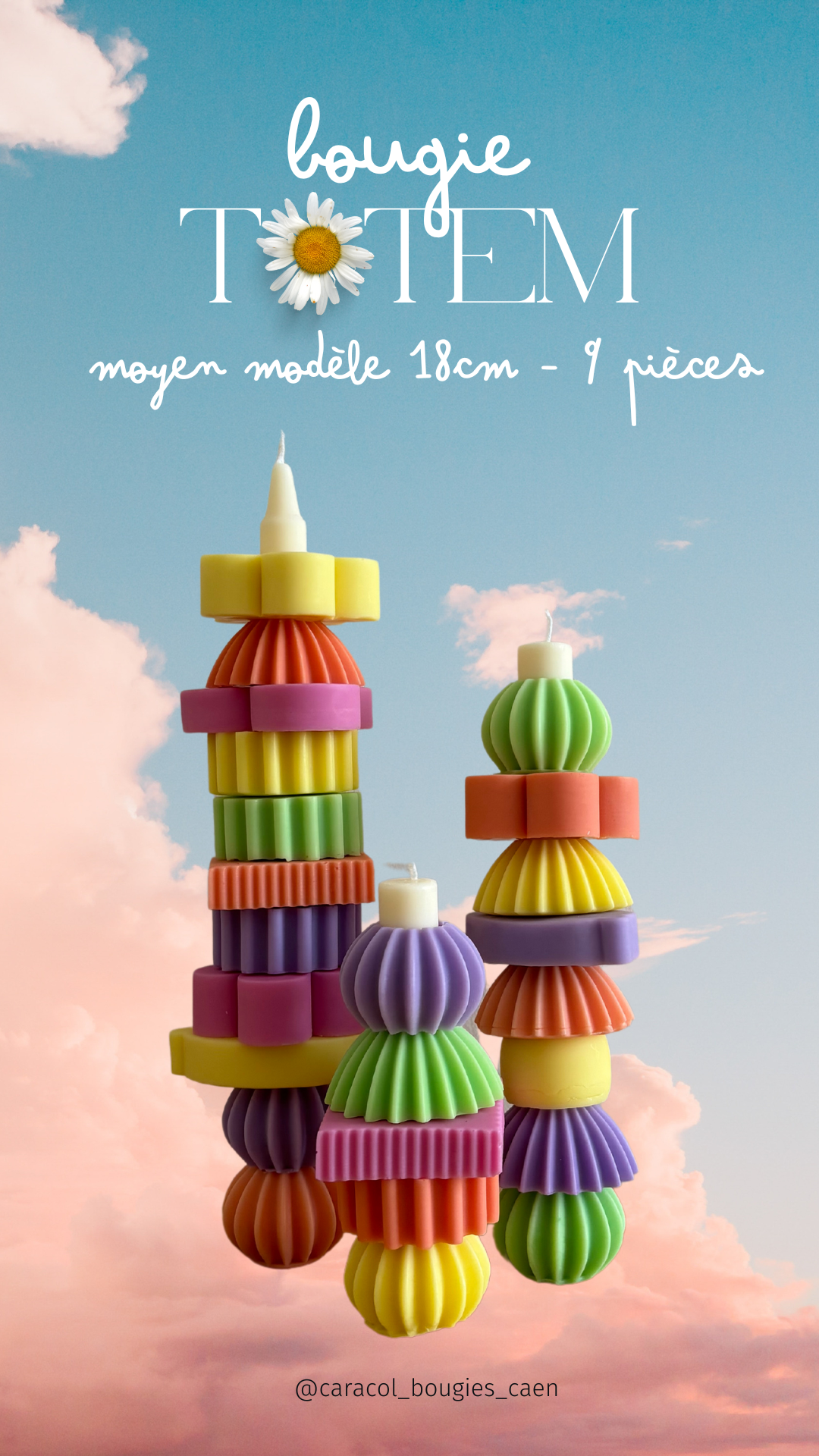 BOUGIE TOTEM - moyen modèle | 18cm de hauteur